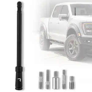 Recon Truck Accessories - 264ANTBK | Recon Aluminum 8" Antenna Mast (Fits OEM Factory Threaded Antenna) in Black - Image 2