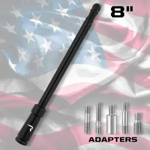 Recon Truck Accessories - 264ANTBK | Recon Aluminum 8" Antenna Mast (Fits OEM Factory Threaded Antenna) in Black - Image 4