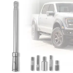 Recon Truck Accessories - 264ANTBR | Recon Aluminum 8" Antenna Mast (Fits OEM Factory Threaded Antenna) Brushed Aluminum - Image 2