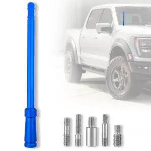 Recon Truck Accessories - 264ANTBL | Recon Aluminum 8" Antenna Mast (Fits OEM Factory Threaded Antenna) in Blue - Image 1