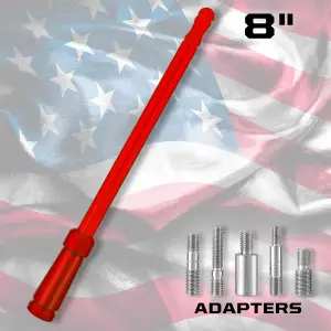 Recon Truck Accessories - 264ANTRD | Recon Aluminum 8" Antenna Mast (Fits OEM Factory Threaded Antenna) in Red - Image 3