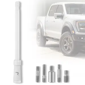 Recon Truck Accessories - 264ANTWH | Recon Aluminum 8" Antenna Mast (Fits OEM Factory Threaded Antenna) in White - Image 2