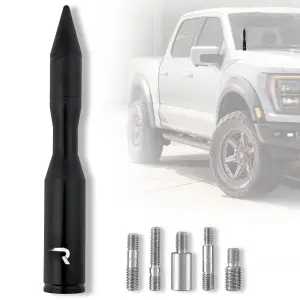 Recon Truck Accessories - 264ANTRTBK | Recon Aluminum Rocket Style Antenna 5" (Fits OEM Factory Threaded Antenna) in Black - Image 1