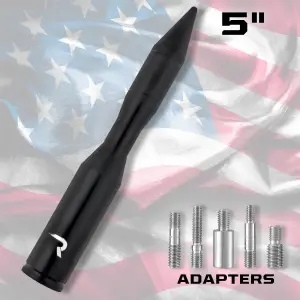 Recon Truck Accessories - 264ANTRTBK | Recon Aluminum Rocket Style Antenna 5" (Fits OEM Factory Threaded Antenna) in Black - Image 2