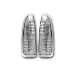 264120WHCL | RECON Side Mirror Lenses White/Amber LED in Clear (2003-2007 F250, F350 Super Duty & Excursion)