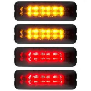 Recon Truck Accessories - 264130BK | Dually Fender Lenses (4-Piece Set) w/ 2 Red LED Lights & 2 Amber LED Lights in Smoked (1994-2001 Ram 3500) - Image 2