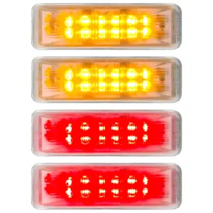 Recon Truck Accessories - 264130CL | Recon Dually Fender Lenses (4-Piece Set) w/ 2 Red LED Lights & 2 Amber LED Lights in Clear (1994-2001 Ram 3500) - Image 1