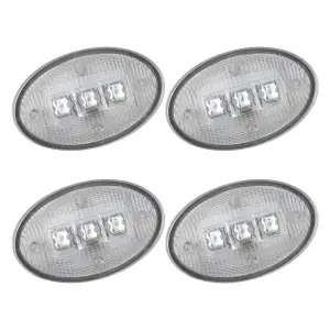 264132CL | Recon Dually Fender Lenses (4-Piece Set) w/ 2 Red LED Lights & 2 Amber LED Lights in Clear (1999-2010 F350 Super Duty)