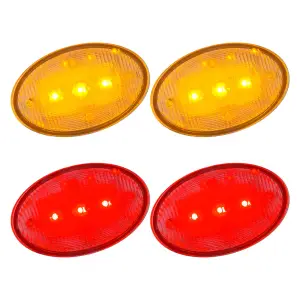 Recon Truck Accessories - 264132CL | Recon Dually Fender Lenses (4-Piece Set) w/ 2 Red LED Lights & 2 Amber LED Lights in Clear (1999-2010 F350 Super Duty) - Image 2