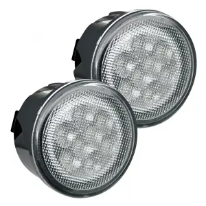 Recon Truck Accessories - 264134WHCL | Recon Round Front Turn Signal Lenses with White LED in Clear (2007-2018 Wrangler JK) - Image 2