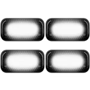 Recon Truck Accessories - 264138WHBK | Recon Dually Fender Lenses (4-Piece Set) w/ 4 White LED Lights in Smoked (2015-2024 Silverado, Sierra 3500) - Image 1