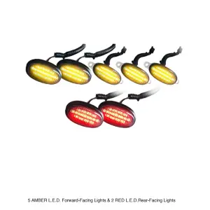 Recon Truck Accessories - 264139BK | Recon Fender Light Kit w/ 5 Amber LED Forward Facing Lights & 2 Red Rear Facing Lights in Smoked (2009-2014 Raptor) - Image 2