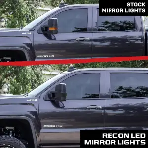 Recon Truck Accessories - 264153BK | Recon Side Mirror Lenses Scanning Amber Turn Signals in Smoked (2014-2019 Silverado, Sierra 1500, 2500, 3500) - Image 6