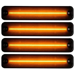 Recon Truck Accessories - 264183BK | Recon Front & Rear LED Fender Lights 4 Piece Kit with Red & Amber LEDs in Smoked (2002-2010 Hummer H2) - Image 2