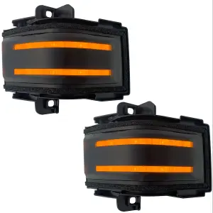 Recon Truck Accessories - 264245AMBK | Recon Side Mirror Lenses Amber LED Running Light | Amber Blinking LED Turn Signal in Smoked (2017-2024 F250, F350 Super Duty) - Image 2