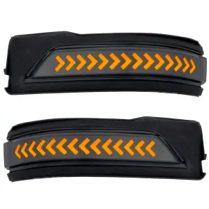 Recon Truck Accessories - 264246BKS | Recon Side Mirror Lenses Scanning LED Turn Signals Amber LED in Smoked (2019-2024 Ram 1500) - Image 1