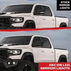 Recon Truck Accessories - 264246BKS | Recon Side Mirror Lenses Scanning LED Turn Signals Amber LED in Smoked (2019-2024 Ram 1500) - Image 8