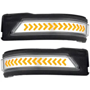 264246CLS | Recon Side Mirror Lenses Scanning LED Turn Signals Amber LED in Clear (2019-2024 Ram 1500)