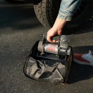 VIAIR - 30034 | VIAIR 300P RVS Portable Compressor / Tire Inflator With Inline 150 PSI Gauge Air Hose | 150 PSI, 12 Volt Power Battery Clamps - Image 4