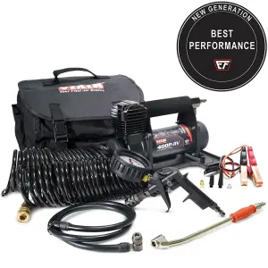 VIAIR - 40144 | VIAIR 400P-RV EF Automatic Portable Compressor / Tire Inflator With Inline 160 PSI Gauge Inflation Gun | 150 PSI, 12 Volt Power Battery Clamps With 2-Pin SAE Connector - Image 4