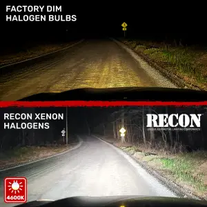 Recon Truck Accessories - 264H1DW | Recon H1 12V 55W Xenon Gas Filled Headlight Bulbs in Diamond White - 4600K Color - Image 4