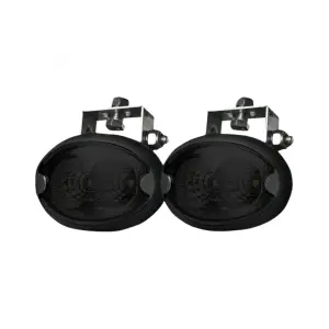 264500BK | Recon 1100 Lumen Driving Light Kit 10W 6500K LEDs Black Chrome Oval Housing Clear