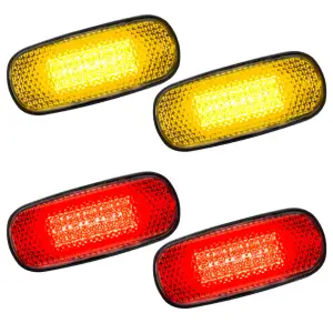 264131CL | Recon Amber & Red Fender LED Lights (4-Piece Set) in Clear (2002-2009 Ram 3500)