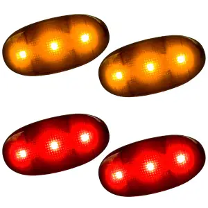 Recon Truck Accessories - 264136BK | Recon Fender LED Lights (4-Piece Set) w/ 2 Red LED Lights & 2 Amber LED Lights in Smoked (2011-2024 F350, F450 Super Duty) - Image 2