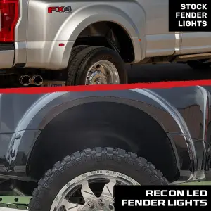 Recon Truck Accessories - 264136BK | Recon Fender LED Lights (4-Piece Set) w/ 2 Red LED Lights & 2 Amber LED Lights in Smoked (2011-2024 F350, F450 Super Duty) - Image 7