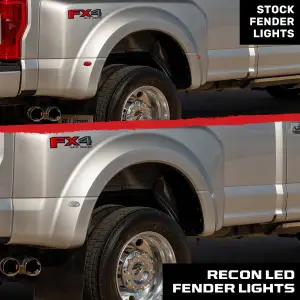 Recon Truck Accessories - 264136WHCL | Recon Fender LED Lights (4-Piece Set) w/ 4 White LED Lights in Clear (2011-2024 F350, F450 Super Duty) - Image 7