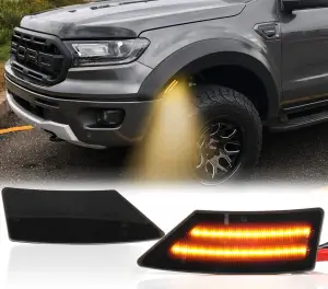 Recon Truck Accessories - 264341BK | Recon Front Fender Light Kit Amber LED Running Lights in Smoked (2019-2023 Ranger - Image 2