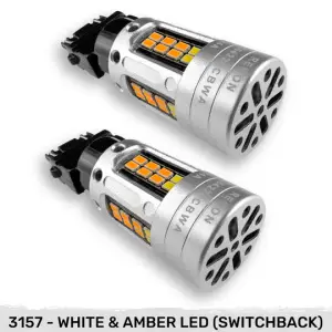 264220CBWA | Recon 3157 LED Ultra High-Power Turn Signal Bulbs CAN Bus Compatible Eliminates Hyper Flash in White & Amber