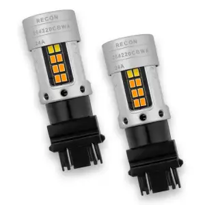 Recon Truck Accessories - 264220CBWA | Recon 3157 LED Ultra High-Power Turn Signal Bulbs CAN Bus Compatible Eliminates Hyper Flash in White & Amber - Image 2