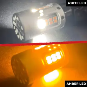 Recon Truck Accessories - 264220CBWA | Recon 3157 LED Ultra High-Power Turn Signal Bulbs CAN Bus Compatible Eliminates Hyper Flash in White & Amber - Image 4