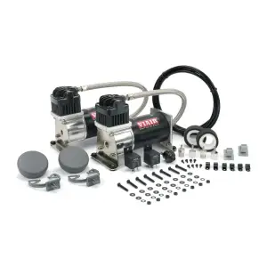 28002 | VIAIR 280C Dual Performance Value Pack Air Compressor 12 Volt In Black On Silver | 150 PSI, Max Air Tank Size 5.0 Gallon