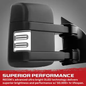 Recon Truck Accessories - 264140WHCLSX | RECON Side Mirror Lenses (Ultra High Power White/ Amber Running Lights & Scanning Amber Turn Signals in Clear (2008-2016 F250, F350 Super Duty) - Image 3