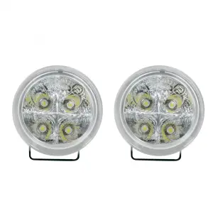 Recon Truck Accessories - 264152CL | Recon LED Daytime Running Lights Round Housing in Clear - Image 1