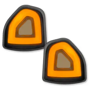 Recon Truck Accessories - 264247BKX | RECON Corner Side Tow Mirror Turn Signal & Running Light with Amber LED Turn Signals & White LED Running Lights in Smoked (2021-2024 Ram 1500 | 2019-2022 Ram 2500, 3500) - Image 2