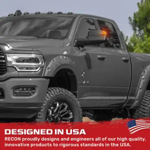 Recon Truck Accessories - 264247BKX | RECON Corner Side Tow Mirror Turn Signal & Running Light with Amber LED Turn Signals & White LED Running Lights in Smoked (2021-2024 Ram 1500 | 2019-2022 Ram 2500, 3500) - Image 6