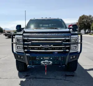 Flog Industries - FIFSS-F2555-2327F-FG | Frontier Series Full Guard Model Front Bumper 2 Inch Receiver Tube NON Winch Compatible (2023-2025 F250, F350 Super Duty) - Image 1