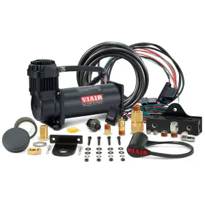 444SB01 | VIAIR Single 444C VMS Air Compressor System 12 Volt In Stealth Black | 200 PSI, Max Air Tank Size 5.0 Gallon