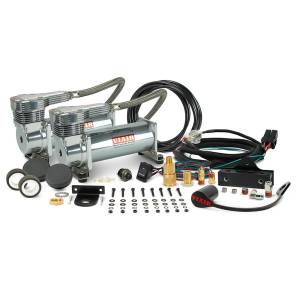 485DP01 | VIAIR Dual 485C VMS Air Compressor System 12 Volt In Platinum | 200 PSI, Max Air Tank Size 10.0 Gallon