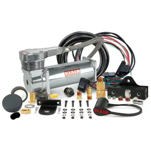 485SP01 | VIAIR Single 485C VMS Air Compressor System 12 Volt In Platinum | 200 PSI, Max Air Tank Size 5.0 Gallon