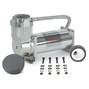 444SC | VIAIR Single 444C VMS Air Compressor 12 Volt In Chrome | 200 PSI, Max Air Tank Size 5.0 Gallon