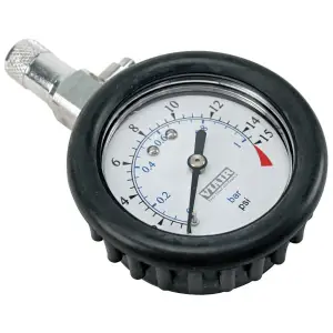 90058 | VIAIR Tire Gauge | 0-15 PSI, Bleeder Valve & Rubber Boot