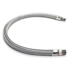 92795 | VIAIR Stainless Steel Braided Leader Hose | No Check Valve, 3/8" (F) To 3/8" (M) Swivel, 24"