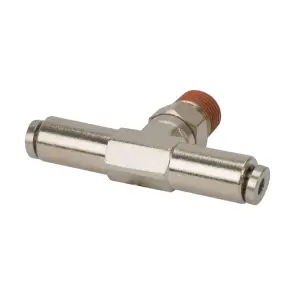 11814 | VIAIR Swivel T Push To Connect Fitting | Pack Of 2, 1/8" NPT (M) To 1/8" To 1/8" Airline