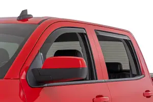 Rough Country - 811419 | Rough Country Side Window Deflectors In Channel Rain Guard For Crew Cab Chevrolet Silverado / GMC Sierra 1500/2500 HD/3500 HD (2014-2019) - Image 2