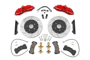 Rough Country - 95105 | Rough Country Performance Brake System For Jeep Wrangler JL / Wrangler JL Unlimited | 2018-2024 | Front, Red Finish Calipers - Image 1