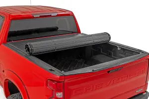 50120580 | Rough-Country Hard Roll Up Bed Cover (2019-2025 Silverado, Sierra 1500 2WD/4WD 5'10" Bed | Short Bed)